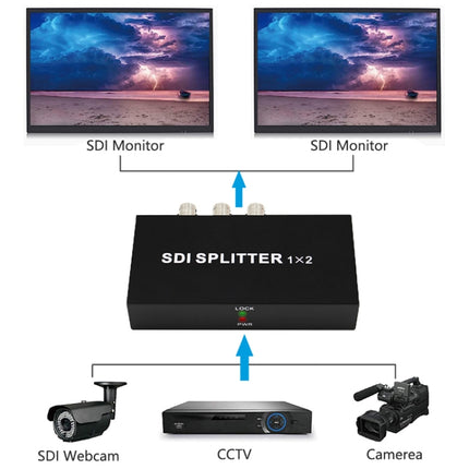 1 In 2 Out SD-SDI / HD-SDI / 3G-SDI Distribution Amplifier Video SDI Splitter(UK Plug)-garmade.com