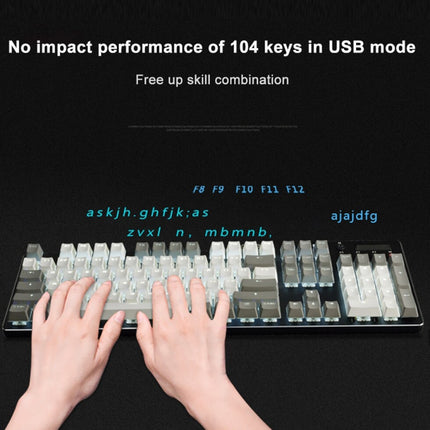 Ajazz AK35I 110 Keys White Light Backlight PBT Keycap Wired Mechanical Keyboard Black Shaft (Gray White)-garmade.com