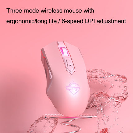 Ajazz AJ52PRO 8 Keys Three-mode Bluetooth/Wireless/Wired RGB Gaming Mouse(Aj52pro pink version)-garmade.com