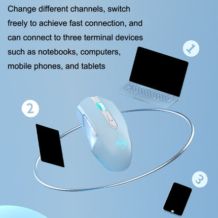 Ajazz AJ52PRO 8 Keys Three-mode Bluetooth/Wireless/Wired RGB Gaming Mouse(Aj52pro blue version)-garmade.com