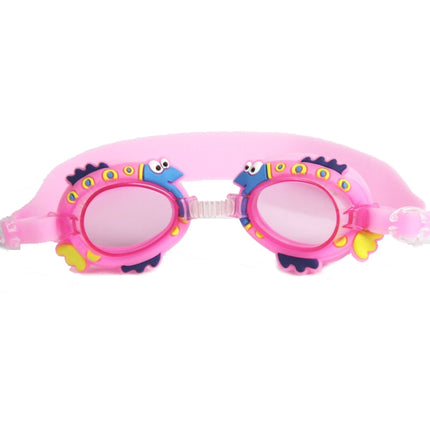 Cartoon Children Swimming Goggles Baby Waterproof Anti-fog High-definition Swimming Goggles(Pink Fish)-garmade.com