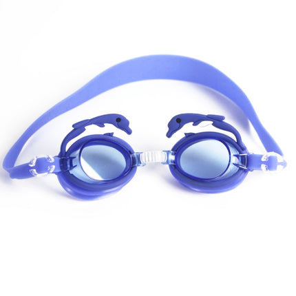 Cartoon Children Swimming Goggles Baby Waterproof Anti-fog High-definition Swimming Goggles(Blue Dolphin)-garmade.com