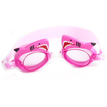 Cartoon Children Swimming Goggles Baby Waterproof Anti-fog High-definition Swimming Goggles(Pink Shark)-garmade.com