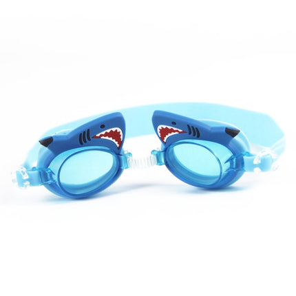 Cartoon Children Swimming Goggles Baby Waterproof Anti-fog High-definition Swimming Goggles(Lake Blue Shark)-garmade.com