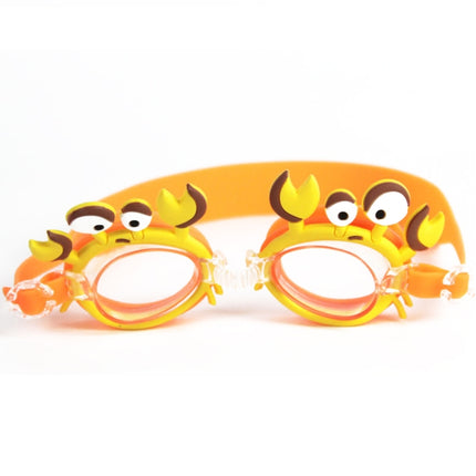 Cartoon Children Swimming Goggles Baby Waterproof Anti-fog High-definition Swimming Goggles(Orange Yellow Crab)-garmade.com