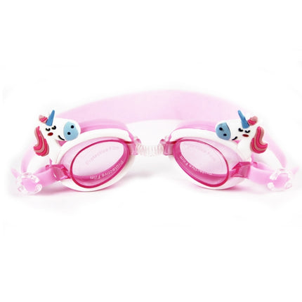 Cartoon Children Swimming Goggles Baby Waterproof Anti-fog High-definition Swimming Goggles(White Pink Unicorn)-garmade.com