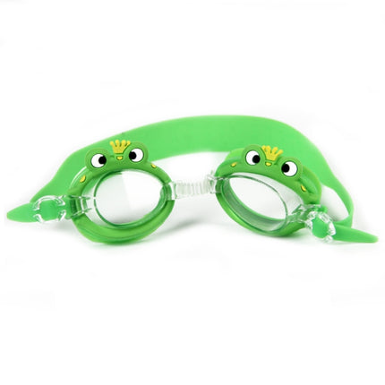 Cartoon Children Swimming Goggles Baby Waterproof Anti-fog High-definition Swimming Goggles(Yellow -crowned Green Frog)-garmade.com