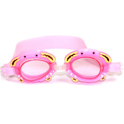 Cartoon Children Swimming Goggles Baby Waterproof Anti-fog High-definition Swimming Goggles(Pink Crab)-garmade.com
