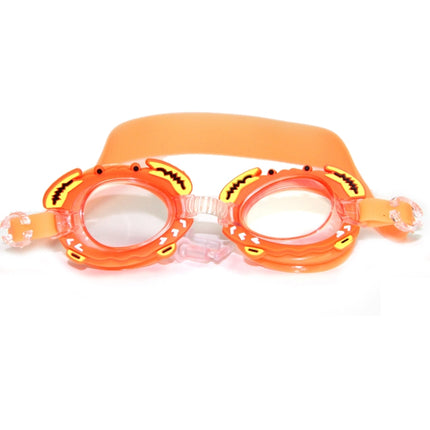 Cartoon Children Swimming Goggles Baby Waterproof Anti-fog High-definition Swimming Goggles(Orange Crab)-garmade.com