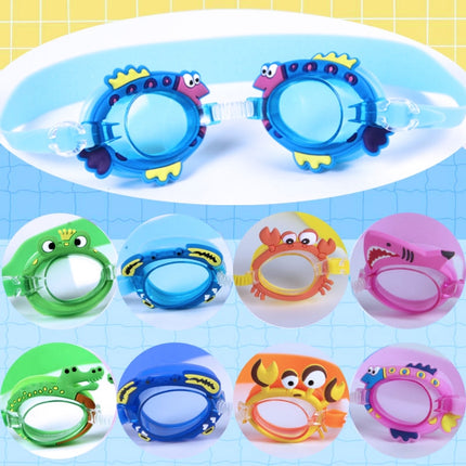 Cartoon Children Swimming Goggles Baby Waterproof Anti-fog High-definition Swimming Goggles(Pink Crab)-garmade.com