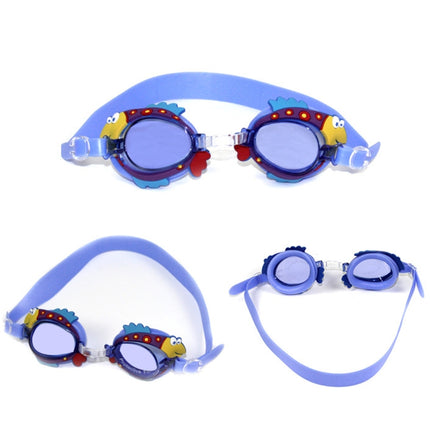 Cartoon Children Swimming Goggles Baby Waterproof Anti-fog High-definition Swimming Goggles(Yellow -crowned Green Frog)-garmade.com