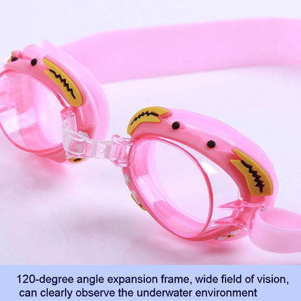 Cartoon Children Swimming Goggles Baby Waterproof Anti-fog High-definition Swimming Goggles(Pink Crab)-garmade.com