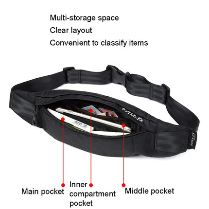Y033 Men Waist Bag Multi-Function Casual Bag Outdoor Sports Small Bag(Black)-garmade.com