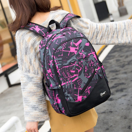 Student Schoolbag Backpack Casual Computer Travel Bag(Rose Red)-garmade.com