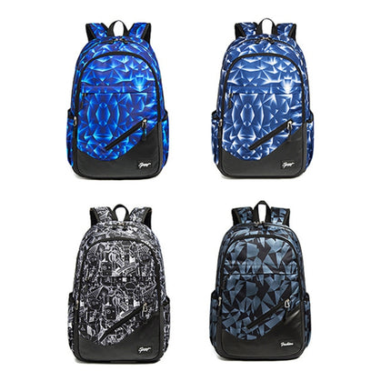 School Schoolbag Large Capacity Travel Backpack(528 Black Diamond)-garmade.com