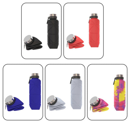700ml Outdoor Silicone Folding Water Cup Telescopic Water Bottle Travel Drinking Cup With Carabiner(Wine Red)-garmade.com