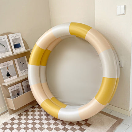 Baby Swimming Round Pool Summer Kids Water Toys Inflatable Bath Tub, Size: NO.90(Yellow Striped)-garmade.com