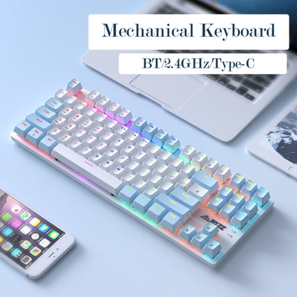 Ajazz AK40pro 87 Keys Bluetooth/Wireless/Wired Three Mode Game Office Mechanical Keyboard Mixed Light Tea Shaft (Black)-garmade.com