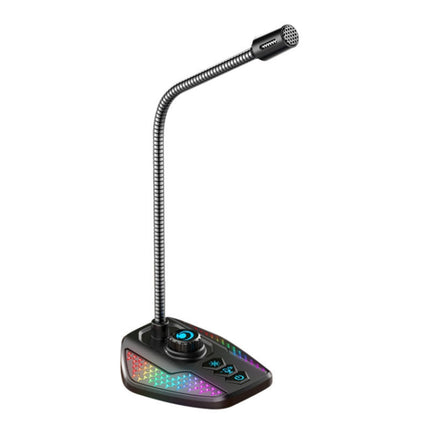 USB Gaming Microphone Built In Sound Card 5 Voice Changing Modes with RGB Lighting-garmade.com