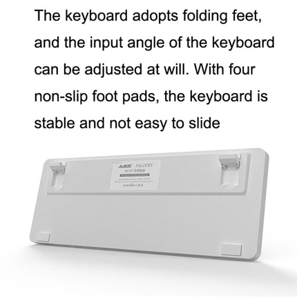 Ajazz K870T 87-Key RGB Office Game Phone Tablet Bluetooth/Wired Dual-Mode Mechanical Keyboard Black Shaft (White)-garmade.com