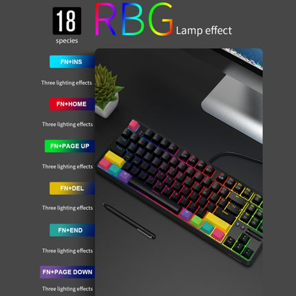 Ajazz K870T 87-Key Hot Swap Bluetooth/Wired Dual Mode RGB Backlight Office Game Mechanical Keyboard Red Shaft (Black)-garmade.com