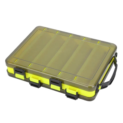 HB326 10 Grids Double Side Luya Tool Box Translucent Bait Organizer(Yellow)-garmade.com