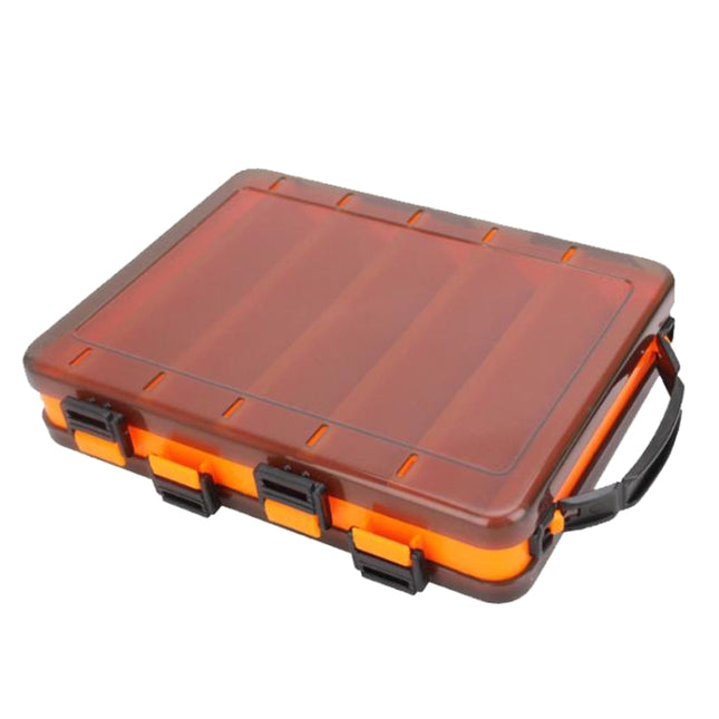 HB327 14 Grids Double Side Luya Tool Box Translucent Bait Organizer(Orange)-garmade.com
