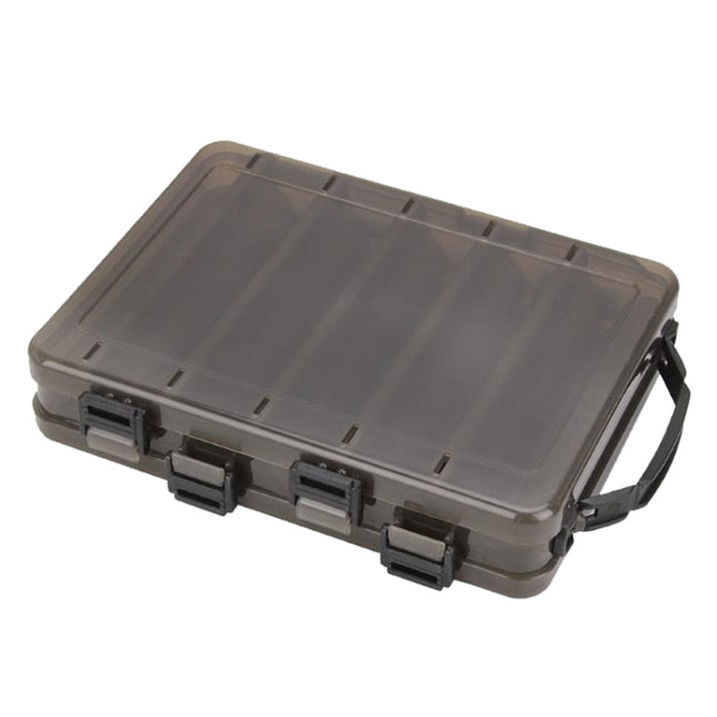 HB327 14 Grids Double Side Luya Tool Box Translucent Bait Organizer(Black)-garmade.com