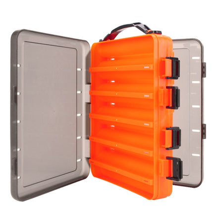 HB327 14 Grids Double Side Luya Tool Box Translucent Bait Organizer(Orange)-garmade.com