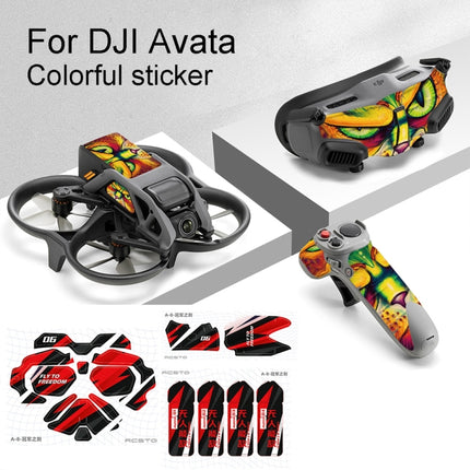 For DJI Avata RCSTQ Body Sticker For Goggles 2 Glasses PVC Colorful Sticker Set(Camouflage Yellow Black)-garmade.com