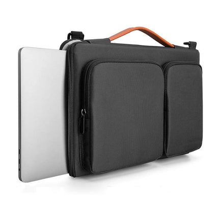 Computer Messenger Shoulder Bag Laptop Sleeve Bag, Size: 13.3-14 inch(Black)-garmade.com