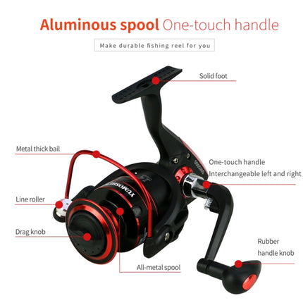 YUMOSHI DM2000 Metal Head Spinning Fishing Reel-garmade.com