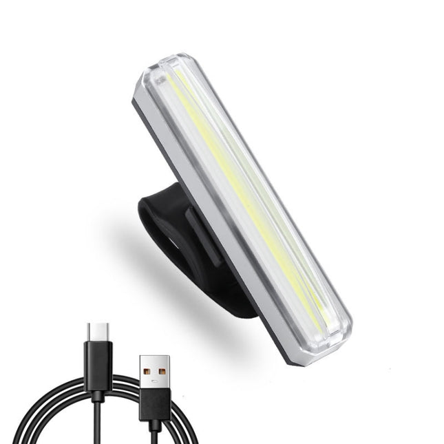 Bicycle Tail Light USB Rechargeable Waterproof Night Riding Warning Light(White)-garmade.com