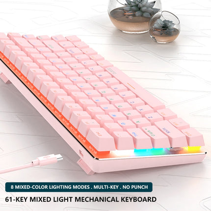 Ajazz AK33 82 Keys White Backlight Game Wired Mechanical Keyboard, Cable Length: 1.6m Red Shaft-garmade.com