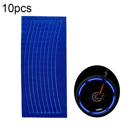 10pcs Reflective Stickers For Bicycle Rims Riding Equipment Accessories(Blue)-garmade.com