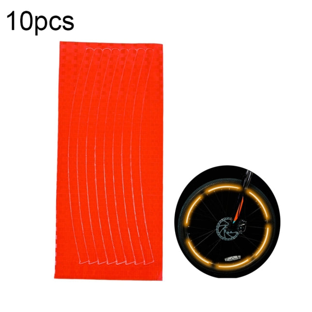 10pcs Reflective Stickers For Bicycle Rims Riding Equipment Accessories(Orange)-garmade.com