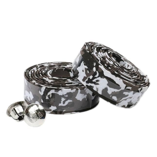 Camouflage Bicycle Curved Handlebar Straps(White Black)-garmade.com