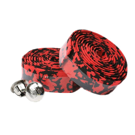 Camouflage Bicycle Curved Handlebar Straps(Red Black)-garmade.com