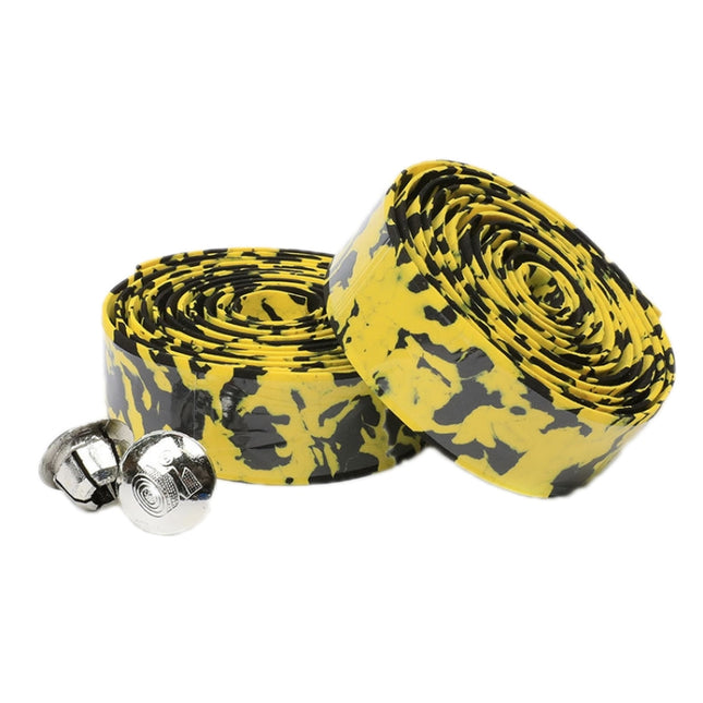 Camouflage Bicycle Curved Handlebar Straps(Yellow Black)-garmade.com