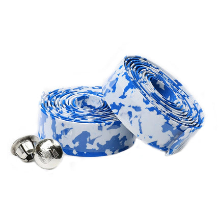 Camouflage Bicycle Curved Handlebar Straps(Blue White)-garmade.com
