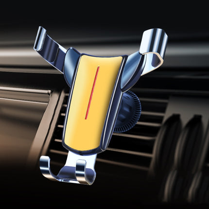 Air Outlet Triangular Gravity Sensor Car Mobile Phone Holder, Color: Golden Hook Clip-garmade.com