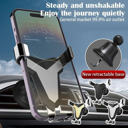 Gravity Navigation Car Air Outlet Triangular Mobile Phone Holder(Golden)-garmade.com