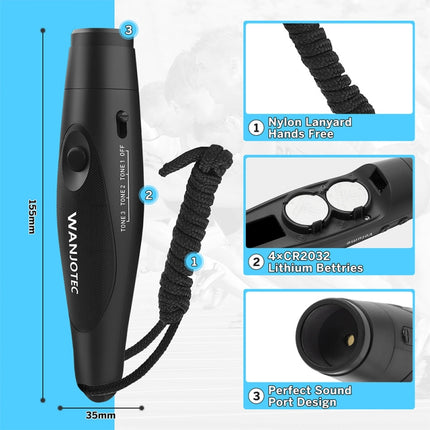 WANJOTEC EW001 Large Volume Outdoor Training Referee Coach Electronic Whistle, Color: Black-garmade.com