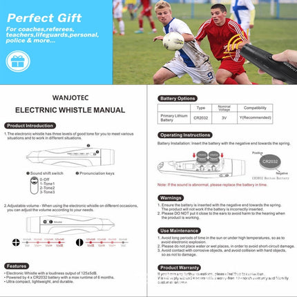 WANJOTEC EW001 Large Volume Outdoor Training Referee Coach Electronic Whistle, Color: Red-garmade.com