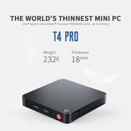 T4PRO 4G+64G N3350 Dual HDMI Output Mini Computer Host(US Plug)-garmade.com
