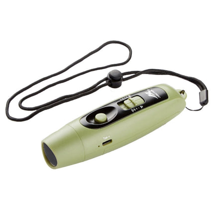 JUNCTION USB Charging High Decibel Traffic Command Outdoor Training Whistle with Lighting Function(Green)-garmade.com
