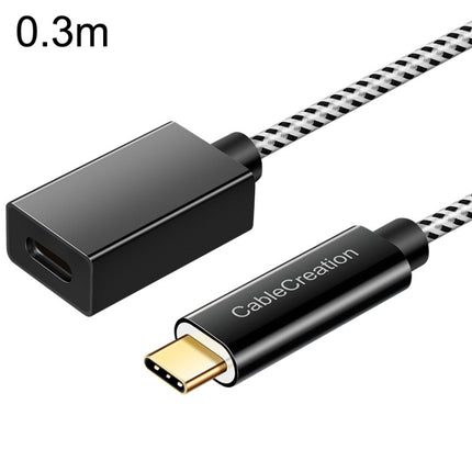 CC0316 0.3m Type-C / USB-C Male to Female Extension Cable Computer Phone Charging Cable(Black)-garmade.com