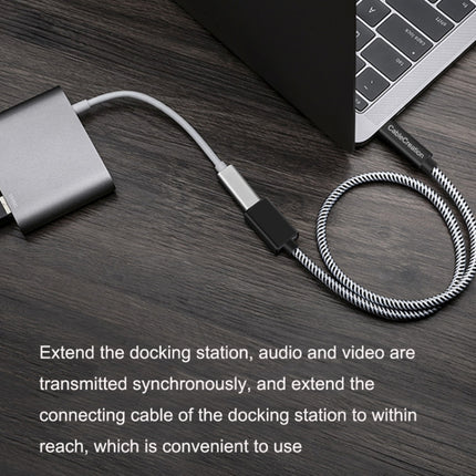 CC0316 0.3m Type-C / USB-C Male to Female Extension Cable Computer Phone Charging Cable(Black)-garmade.com