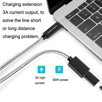 CC0316 0.3m Type-C / USB-C Male to Female Extension Cable Computer Phone Charging Cable(Black)-garmade.com