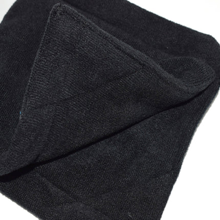 Microfiber Fleece Lining GOLF Ball Cleaning Towel with Carabiner Hook(Black)-garmade.com